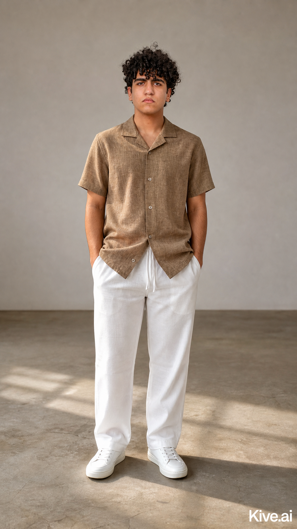 Linen Set ( White & Brown )