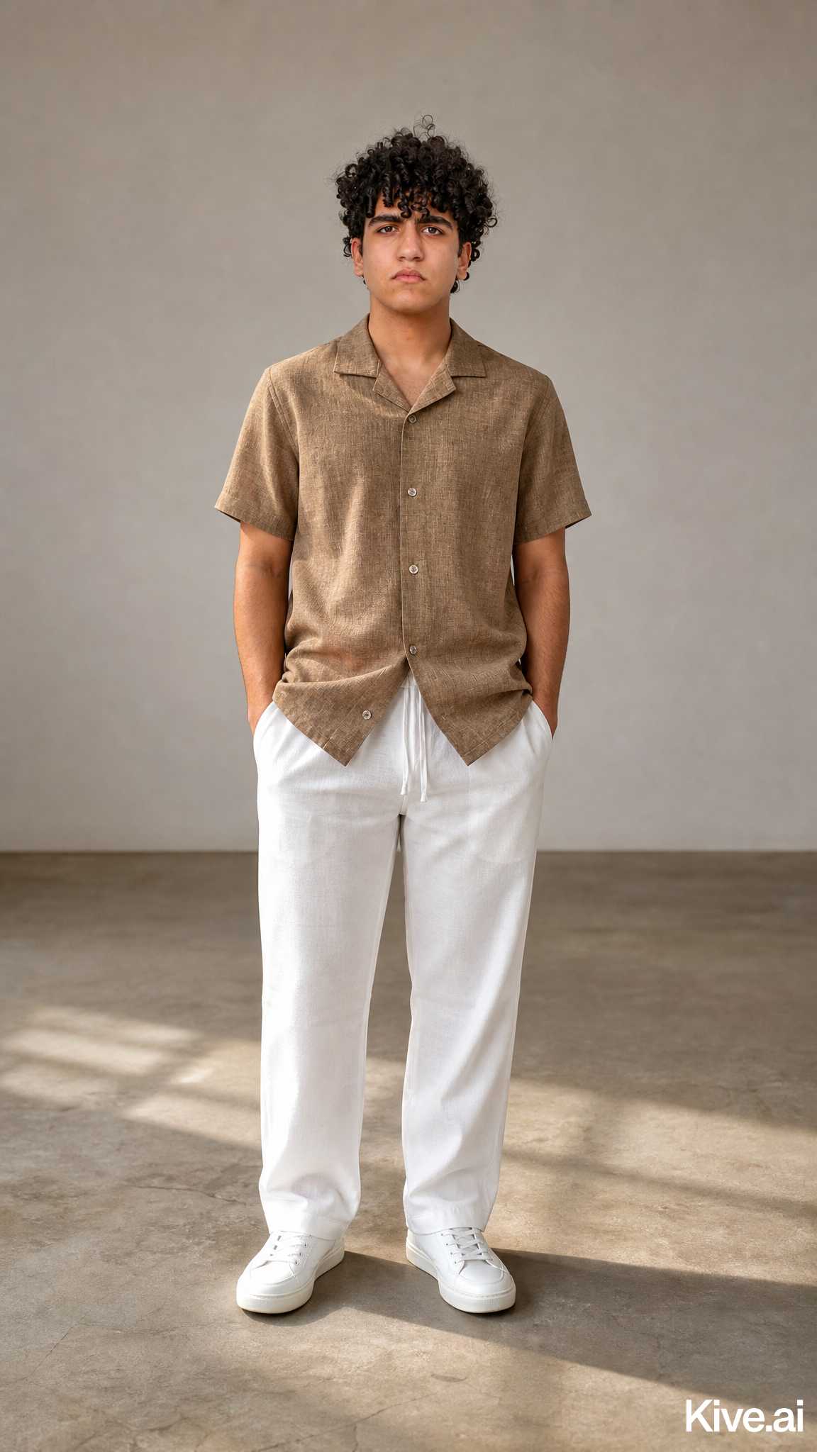 Linen Set ( White & Brown )