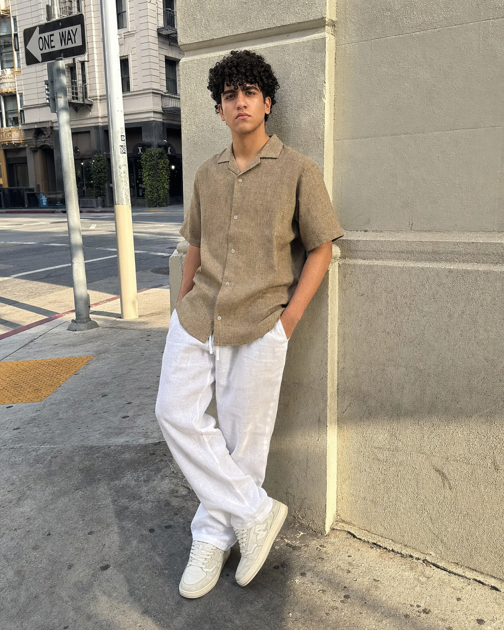 Linen Set ( White & Brown )