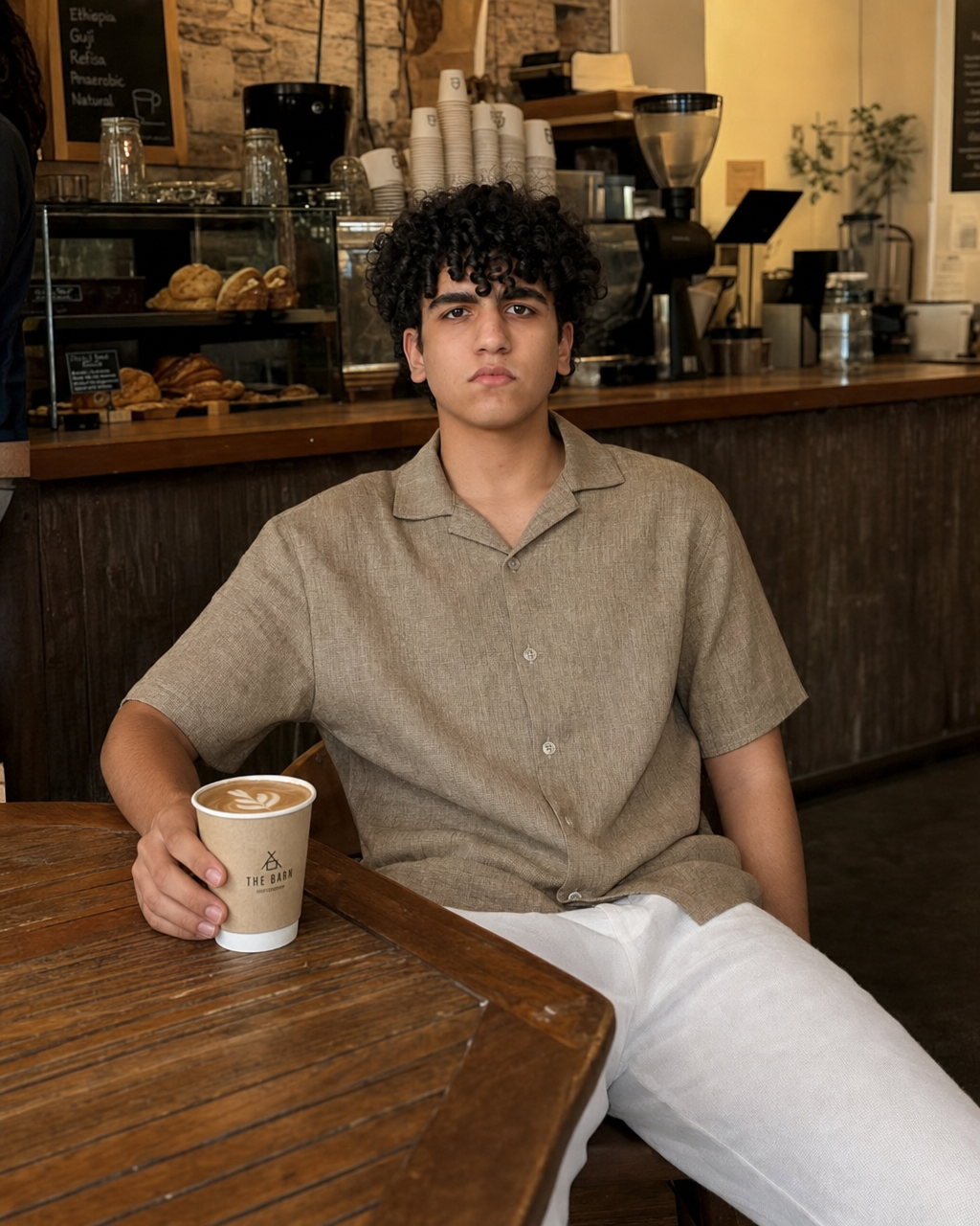 Linen Set ( White & Brown )