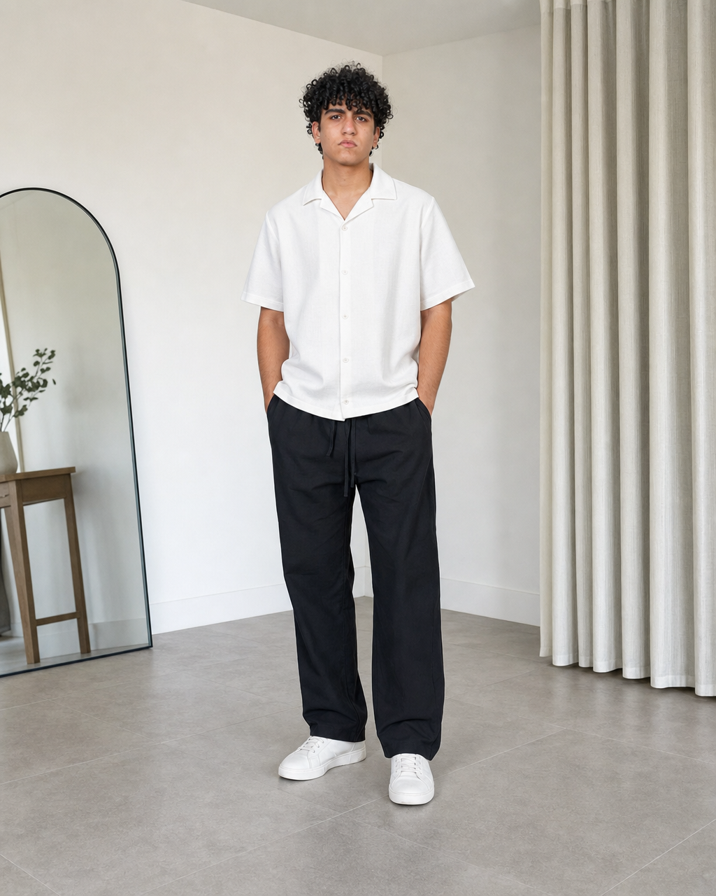 Linen Set ( White & Black )