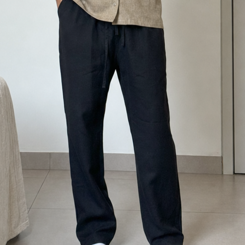 Black Linen Trousers