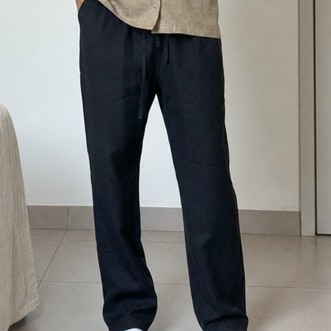 Black Linen Trousers