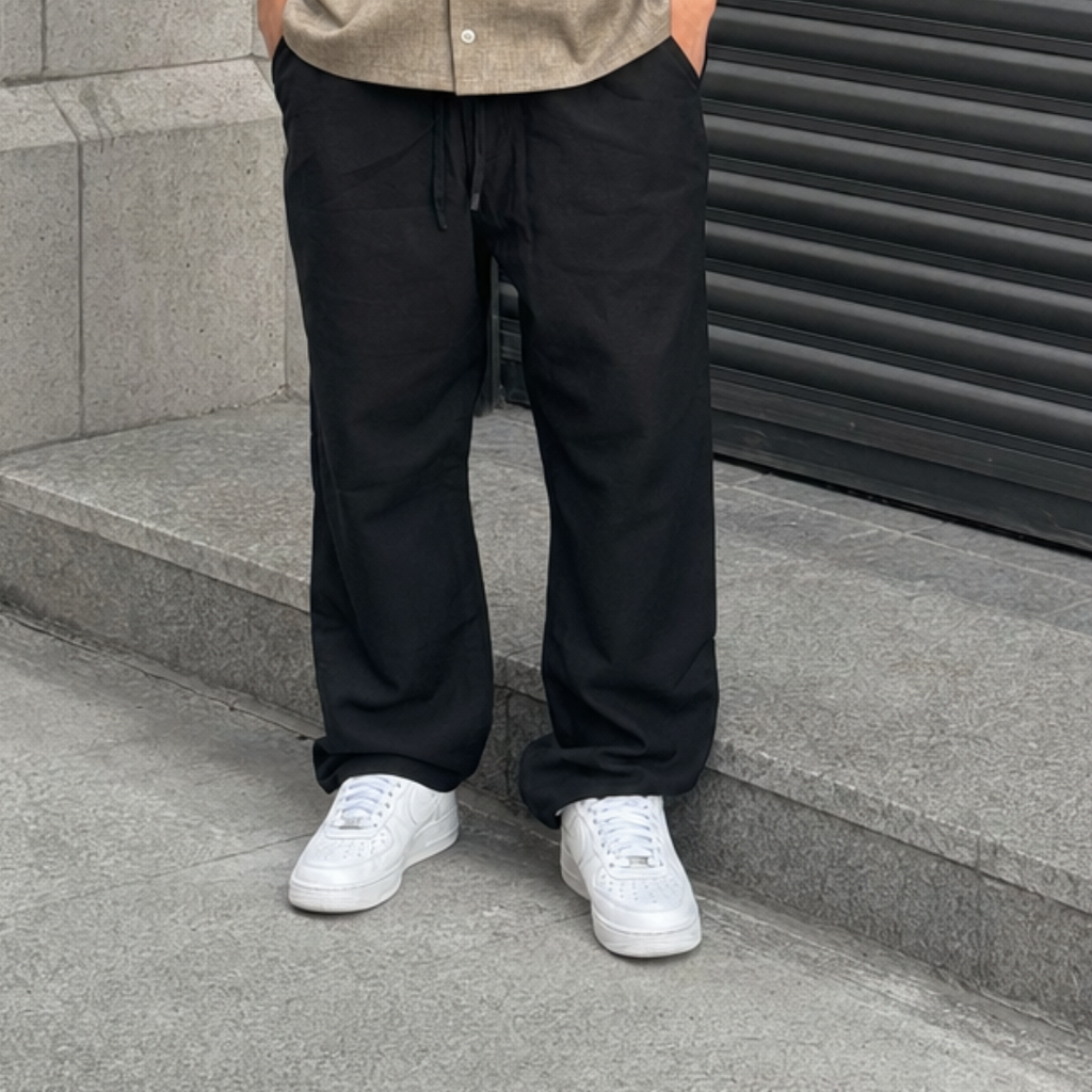 Black Linen Trousers